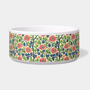 Tigela Vintage Floral Rosa Flor Flor Folhagem Verde Esmag