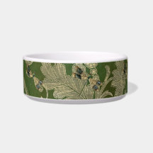 Vintage Green Tan Damask Floral Dragonflies Pet