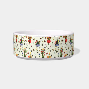Tigela Vintage Love Floral Paris Eiffel Tower Butterfly
