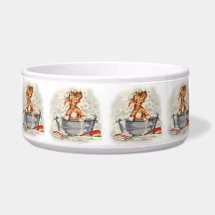 Tigela Vintage Puppy Art Bath Puppy