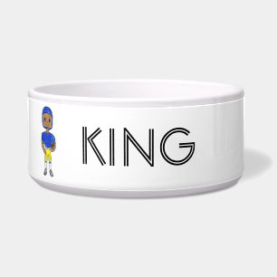 Tigela vintage retro jogador de futebol azul amarelo simp