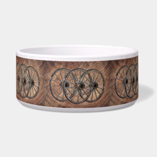 Tigela Vintage Wooden Wagon Wheels