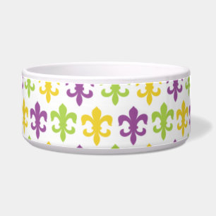 Tigela Violeta Roxo, Verde e Flor-de-lis Amarelo