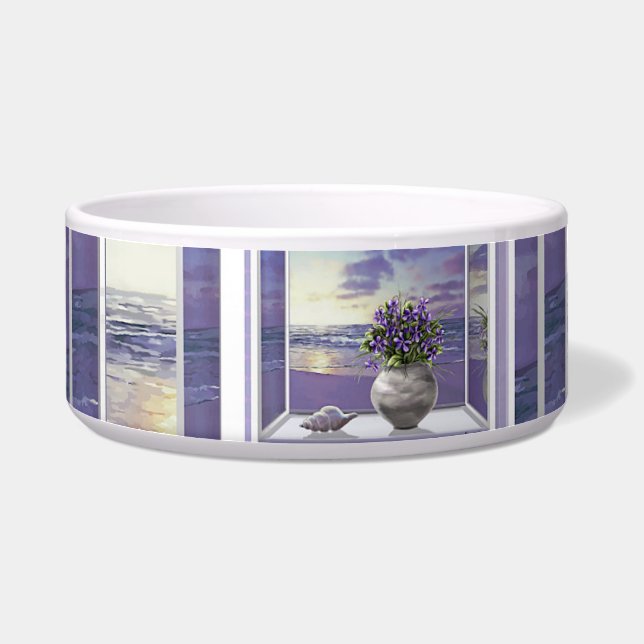 Tigela violetas em vidro luar (Esquerda)