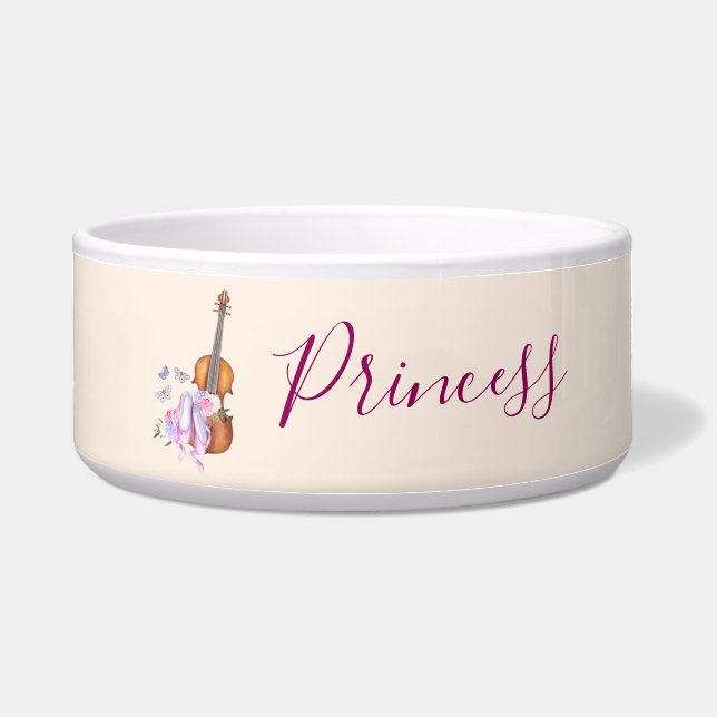 Tigela Violino, Calçados Balés, Flores e Borboletas (Frente)