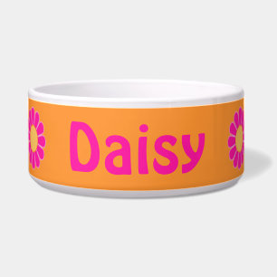 Tigela Visitas Rosa Quente no Pet Bowl Personalizado Lara