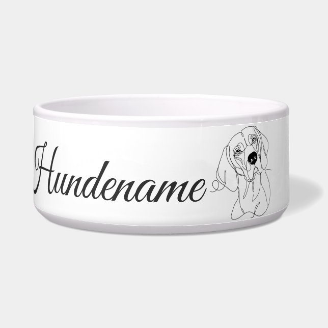 Tigela Vizsla Minimalist Line Art personalized bowl (Frente)