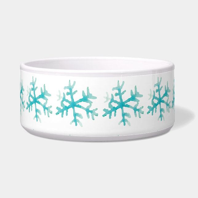 Tigela Watercolor Snowflake Blue Winter (Frente)