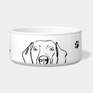 Tigela Weimaraner Elegante: Seu Texto, Seu Estilo