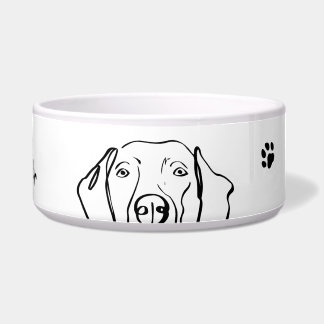 Tigela Weimaraner Elegante: Seu Texto, Seu Estilo