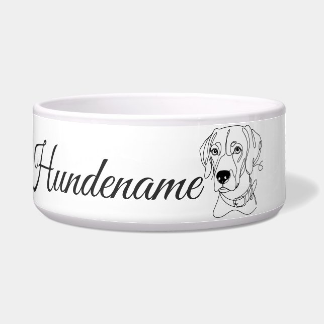 Tigela Weimaraner Minimalist Line Art personalized bowl (Frente)