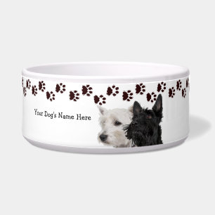 Tigela Westie & filhotes de cachorro de Scotty que