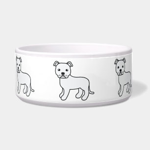 Tigela White Cartoon Staffordshire Bull Terrier