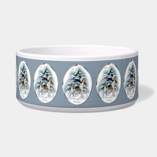 Tigela Wire Fox Terrier Christmas Dog Bowl (Frente)