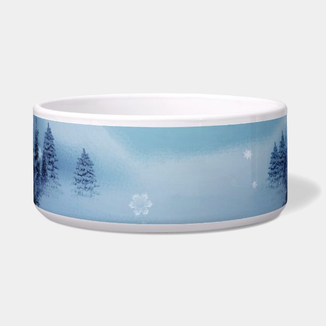Tigela Wonderland de inverno à noite (Frente)