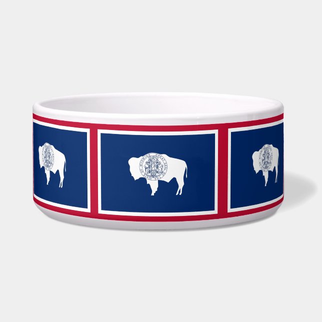 Tigela Wyoming State Flag Pet Bowl (Frente)