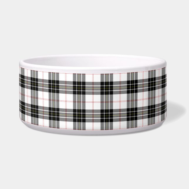 Tigela Xadrez branca preta de tartan MacPherson (Frente)