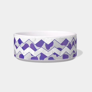Tigela Xadrez Dalmata Roxo e Branco