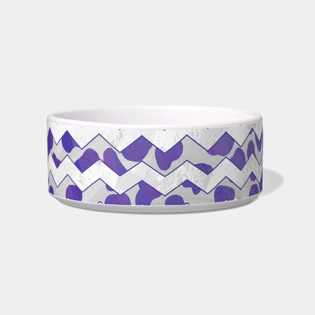 Tigela Xadrez Dalmata Roxo e Branco (Direita)
