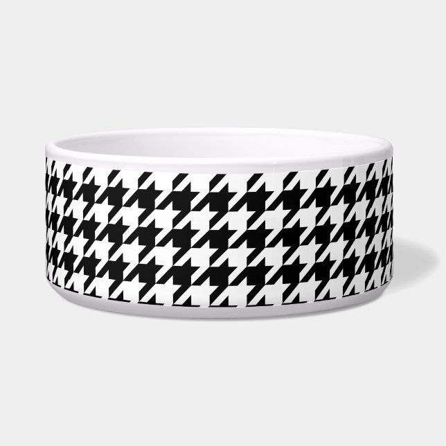 Tigela Xadrez Houndstooth Preto e Branco (Frente)