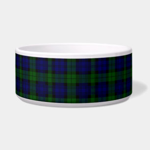 Tigela Xadrez preta do verde azul do tartan do clã do