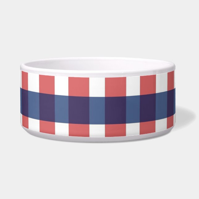 Tigela Xadrez Red White e Blue Gingham (Frente)