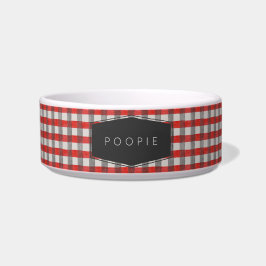Tigela Xadrez Vermelho de Lenhador Moderno Personalizado