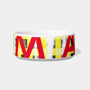 Tigela Yellow Black checkboard add name monograma name le