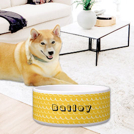 Tigela Yellow Waves Pattern Ceramic Pet Bowl