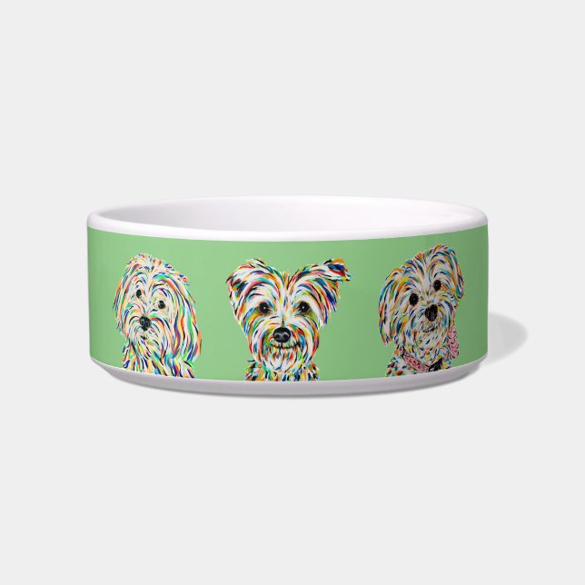 Tigela Yorkshire Terrier Bichon Maltipoo Green Bowl (Frente)