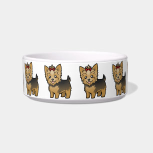 Tigela Yorkshire terrier dos desenhos animados (cabelo