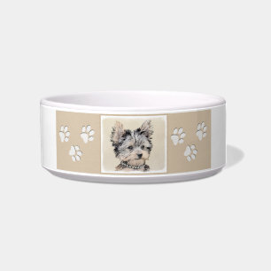 Tigela Yorkshire Terrier Puppy Pintura Original
