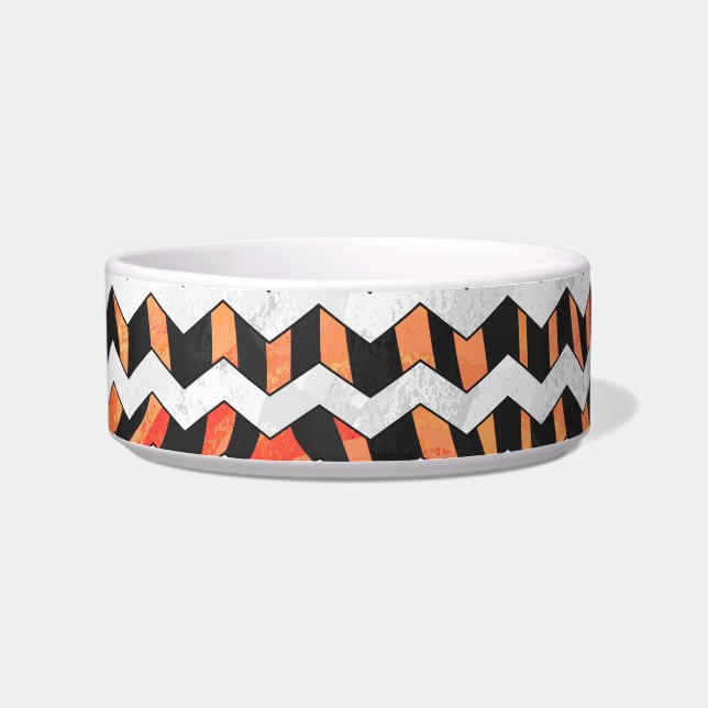Tigela Zebra Black e Orange Chevron (Direita)