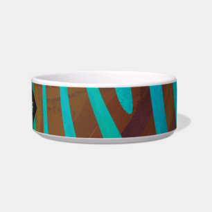 Tigela Zebra Brown e Teal com Monograma