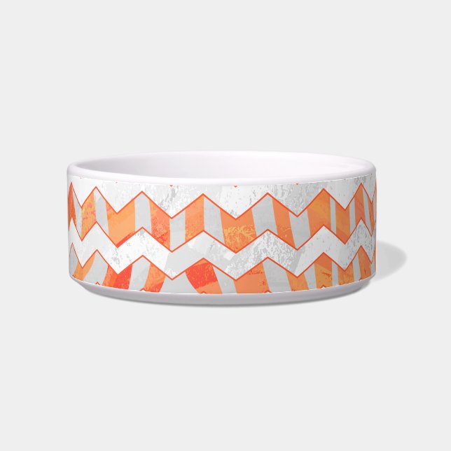 Tigela Zebra Chevron Laranja e Branco (Direita)