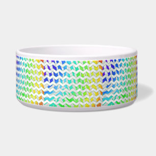 Tigela Zebra Chevron Rainbow e White Impressão