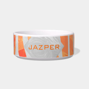 Tigela Zebra Monograma Laranja e Branco
