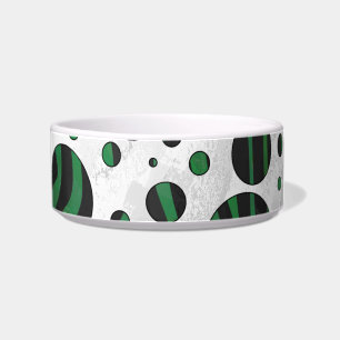 Tigela Zebra Preto e Verde com Bolinhas