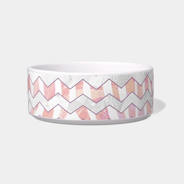 Tigela Zebra Rosa e White Chevron (Direita)