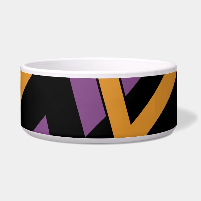 Tigela Zig Zags de Halloween Laranja Roxo (Frente)