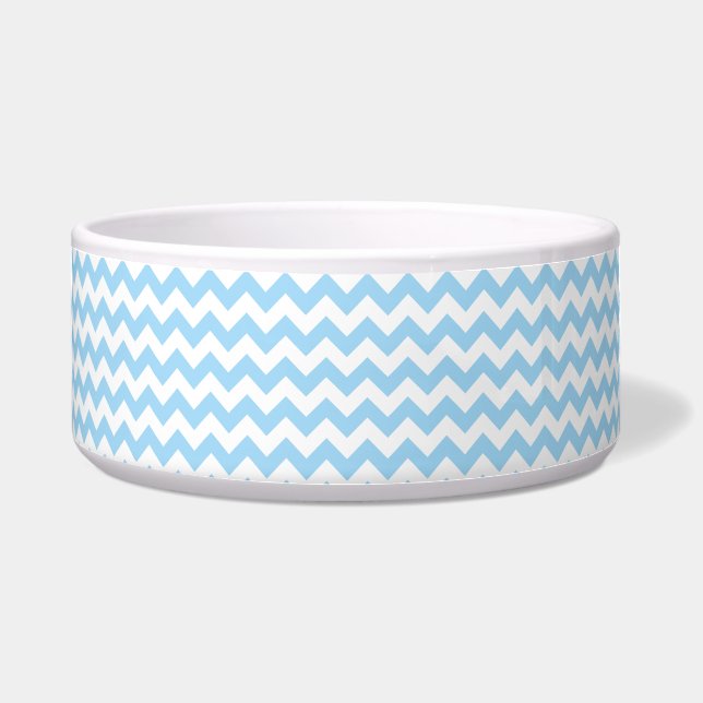 Tigela Zigzag Azul, Chevron Azul, Padrão Geométrico (Frente)