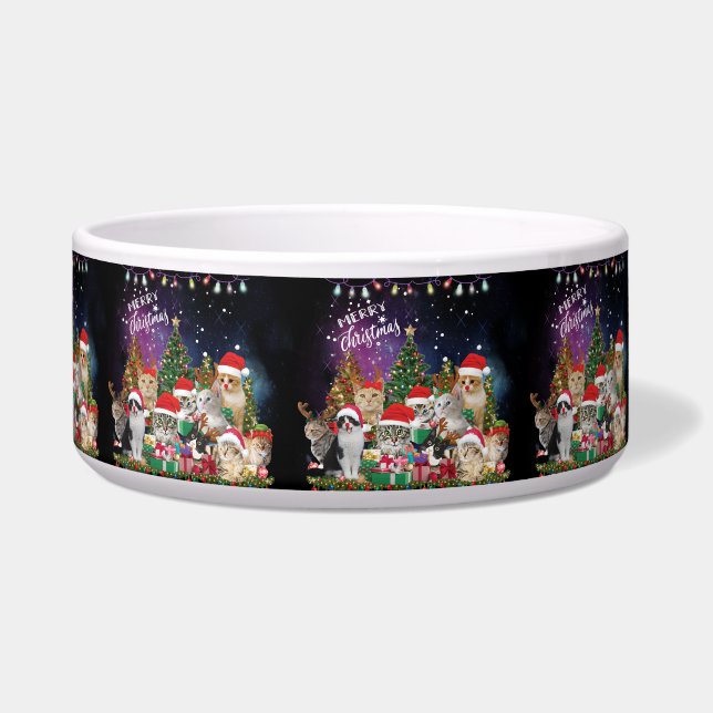 Tigelas de Luz de Feliz Natal para Gatos (Frente)