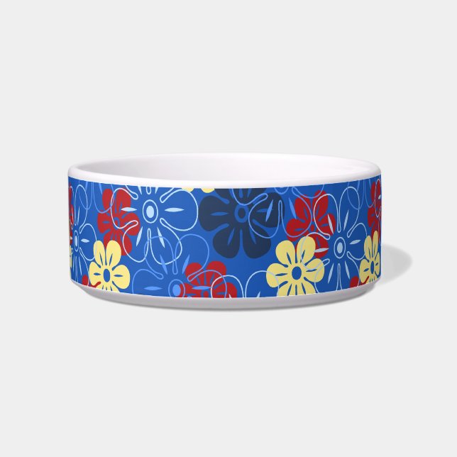 Tigelas havaianas para animais com chuva de flores (Direita)
