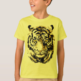 Tiger amarelo | Camisa T Colorida De Face De Tigre