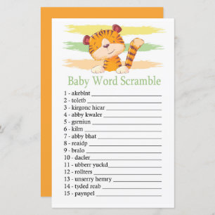 Tiger Baby word scramble game
