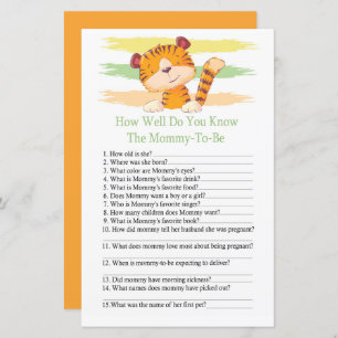 Tiger Como você conhece chá de fraldas