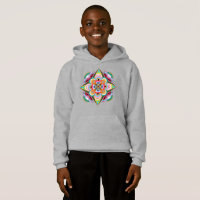 Tiger Dragon Mandala Kids Unisex Pullover Hoodie