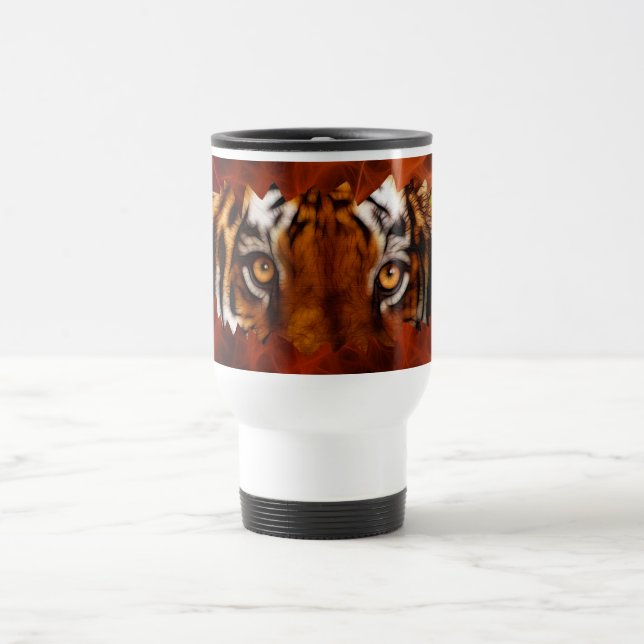 Tiger Eyes Fantasy Wildlife Caneca de viagem (Centro)