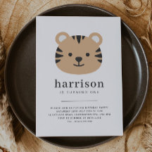 Tiger Face - Convite de Aniversário