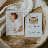 Tiger Face - Convite de Aniversário com Foto